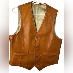 Paul Louis Inc Carmel Brown Vintage Leather Vest